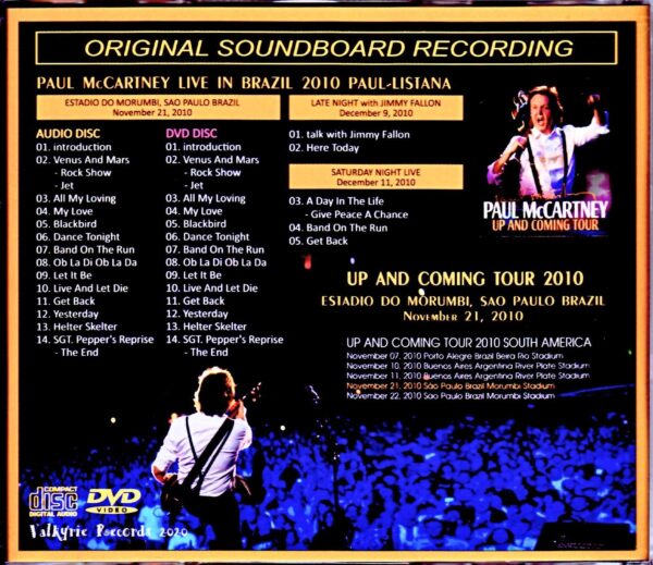 Paul McCartney/Brazil Sao Paulo performance S & V 2010 etc. - Image 2