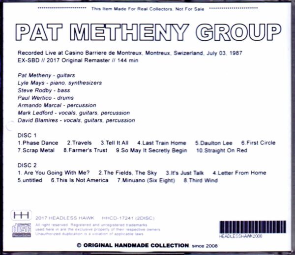 Pat Metheny Group,Lyle Mays/Switzerland 1987 - Image 2