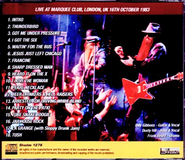 ZZ Top/London,UK 1983 - Image 2