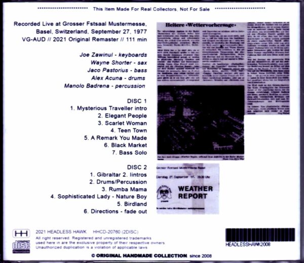 Weather Report/Switzerland 1977 - Image 2