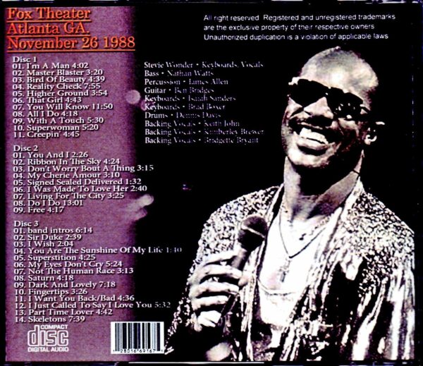 Stevie Wonder/GA, USA 1988 - Image 2