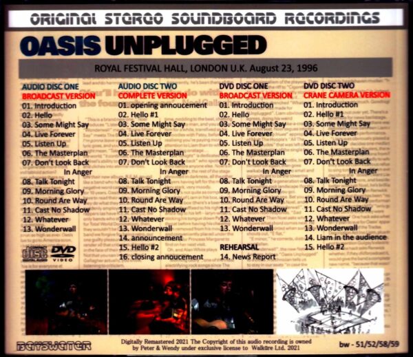 Oasis/Unplugged Complete Edition London,UK 1996 S & V Complete - Image 2
