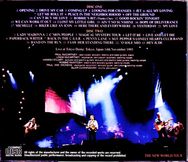 Paul McCartney/Tokyo,Japan 11.14.1993 - Image 2