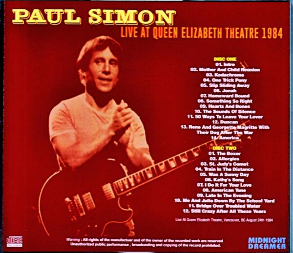 Paul Simon/Canada 1984 - Image 2