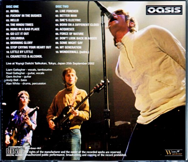 Oasis/Tokyo,Japan 9.25.2002 DAT Master - Image 2