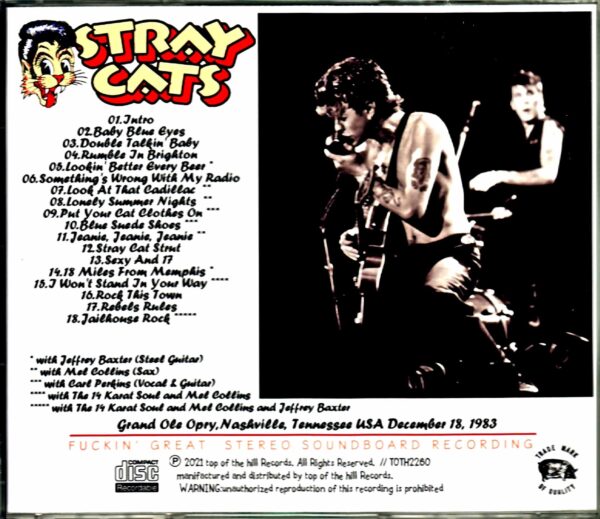 Stray Cats, Carl Perkins/TN, USA 1983 Digital Transfer Edition - Image 2