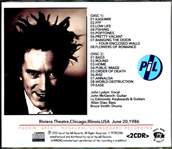 P.I.L. Public Image Ltd./IL, USA 1986 - Image 2
