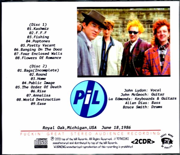 P.I.L. Public Image Ltd./MI,USA 1986 - Image 2
