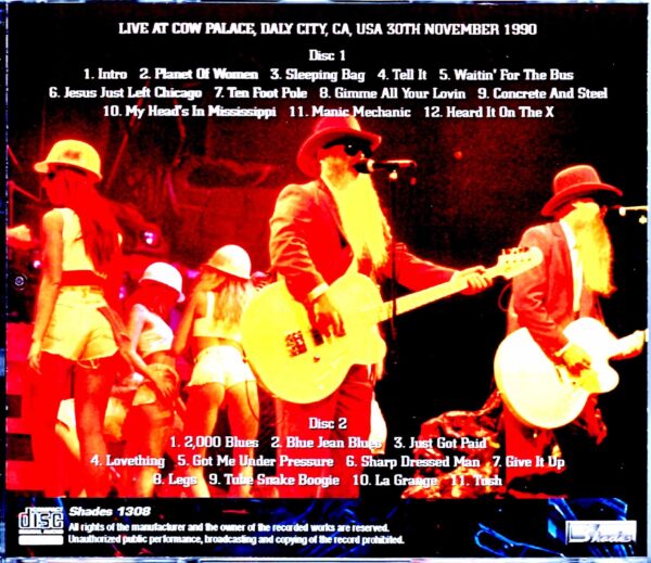 ZZ Top/CA,USA 11.30.1990 - Image 2