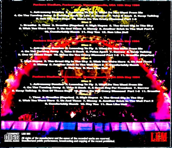 Pink Floyd/MA,USA 1994 3Days Complete - Image 2