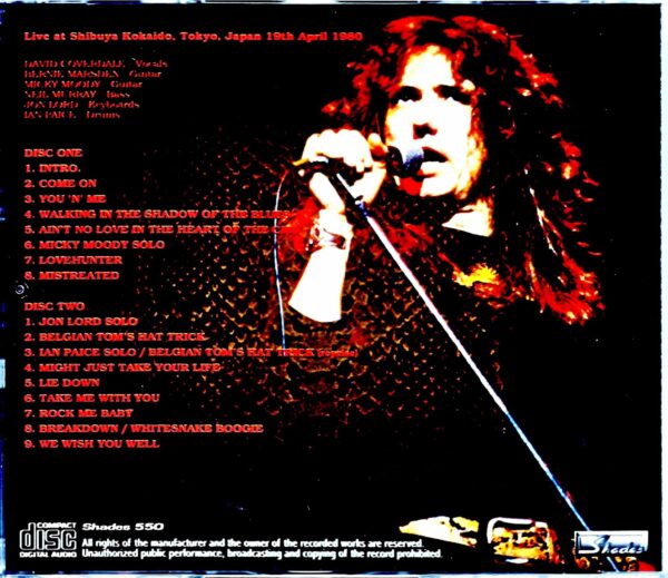 Whitesnake/Tokyo,Japan 4.19.1980 - Image 2