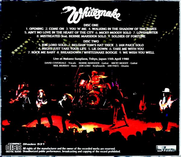 Whitesnake/Tokyo,Japan 4.15.1980 Complete - Image 2