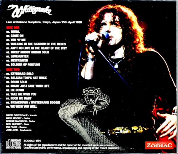 Whitesnake/Tokyo,Japan 4.15.1980 Upgrade - Image 2