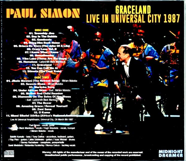 Paul Simon/CA,USA 3.8.1987 - Image 2