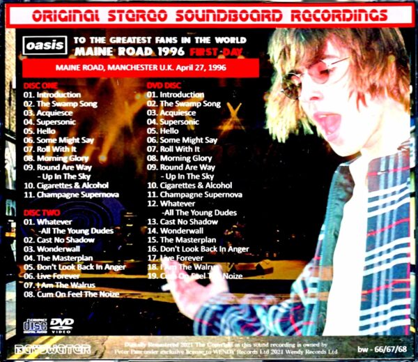 Oasis/England,UK 4.27.1996 S & V Complete - Image 2