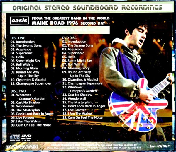 Oasis/England,UK 4.28.1996 S & V Complete - Image 2