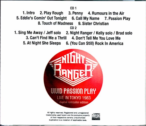 Night Ranger/Tokyo,Japan 12.13.1983 - Image 2