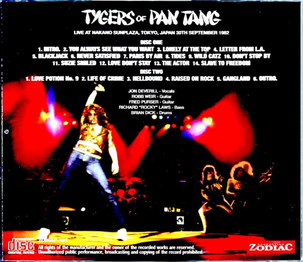 Tygers of Pan Tang/Tokyo,Japan 9.30 1982 - Image 2
