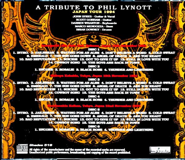 Thin Lizzy/Tribute Phil Lynott Japan Tour 1994 Vol.1 - Image 2