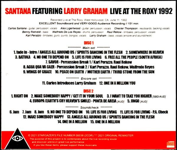 Santana/CA,USA 1992 & Soundcheck - Image 2