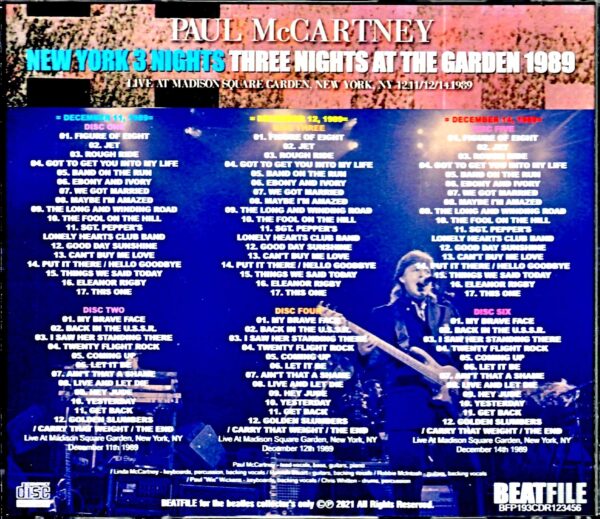 Paul McCartney/NY,USA 1989 3Days Complete - Image 2