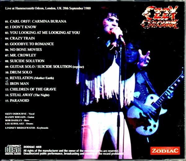 Ozzy Osbourne/London,UK 9.20.1980 New Source & Much Upgrade - Image 2