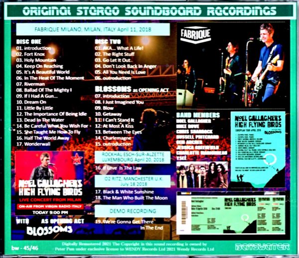 Noel Gallagher's High Flying Birds/Italy 2018 & more - Image 2