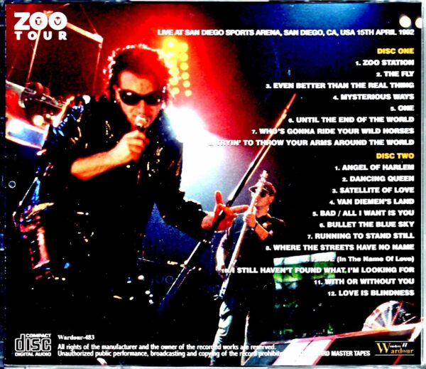 U2/CA,USA 4.15.1992 Mike Millard Master Tapes - Image 2