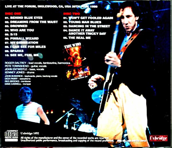 The Who/CA,USA 6.20.1980 Mike Millard Master Tapes - Image 2