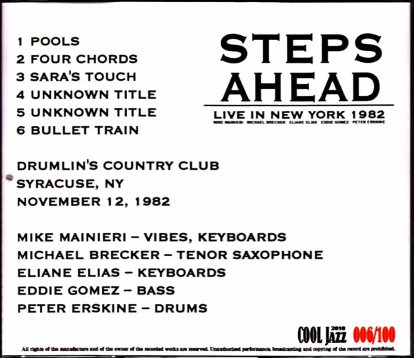 Steps Ahead Mike Manieri, Michael Brecker, Eliane Elias/NY, USA 1982 - Image 2