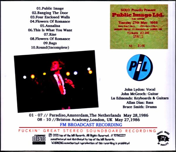 P.I.L. Public Image Limited/Netherlands 1986 & more - Image 2