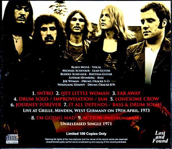 Scorpions Michael Schenker/West Germany 1973 & more - Image 2
