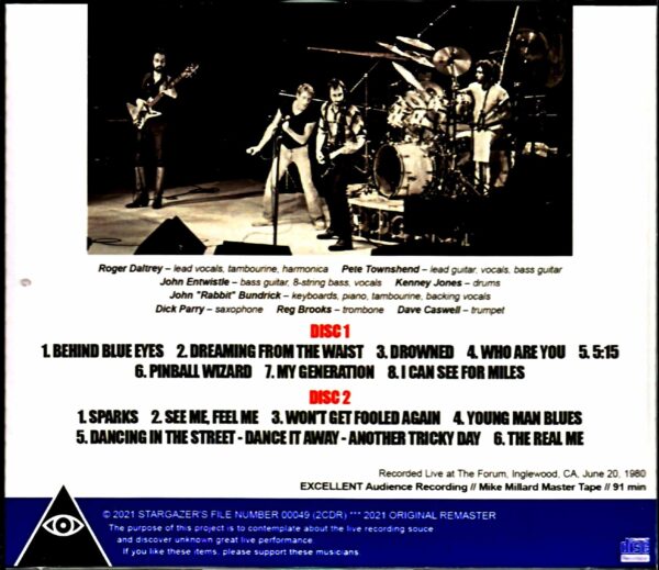 The Who/CA,USA 1980 Mike Millard Original Master Tapes - Image 2