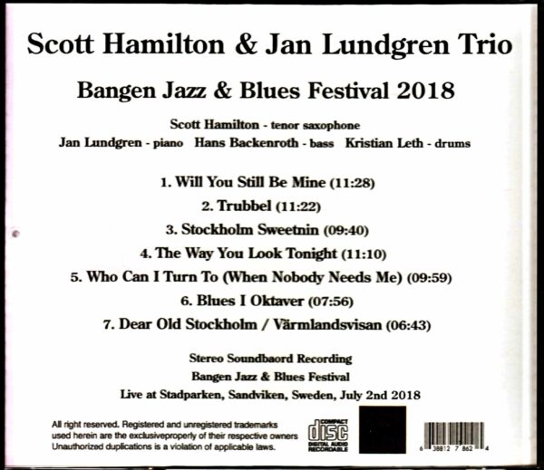 Scott Hamilton Jan Lundgren Trio/Sweden 2018 Complete - Image 2