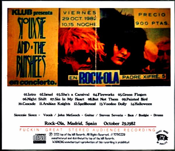 Siouxsie and the Banshees/Spain 10.29.1982 - Image 2