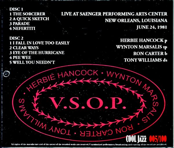 V.S.O.P. Herbie Hancoock,Wynton Marsalis,Ron Carter,Tony Williams/LA,USA 1981 Complete - Image 2