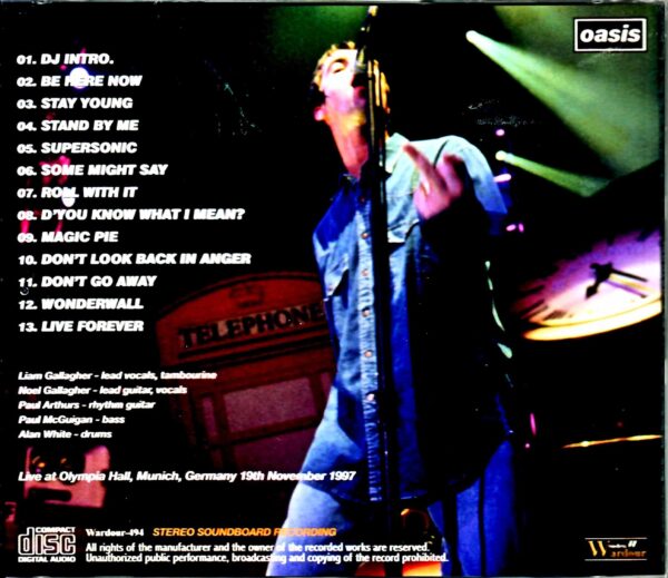 Oasis/Germany 11.19.1997 Soundboard Recording - Image 2