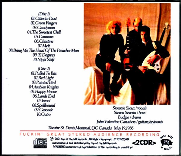 Siouxsie and the Banshees/Canada 1986 Complete - Image 2