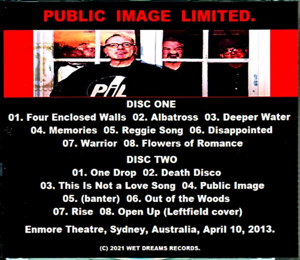 P.I.L. Public Image Limited. Public Image Limited/Australia 2013 Complete - Image 2