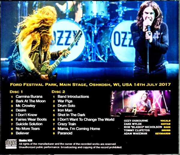 Ozzy Osbourne/WI,USA 2017 - Image 2