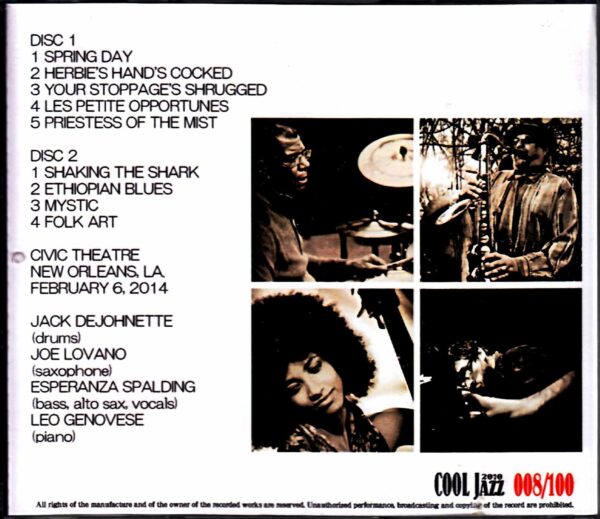 Spring Quartet Jack Dejohnette Joe Lovano Esperanza Spalding Jack Dejohnette Esperanza Spalding/LA,USA 2014 - Image 2
