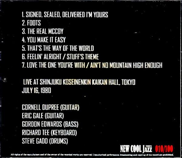 Stuff Cornell Dupree, Eric Gale, Steve Gadd Staff Cornell Dupree/Tokyo, Japan 1980 - Image 2