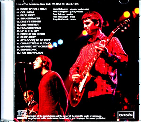 Oasis/NY,USA 1995 DAT Master - Image 2
