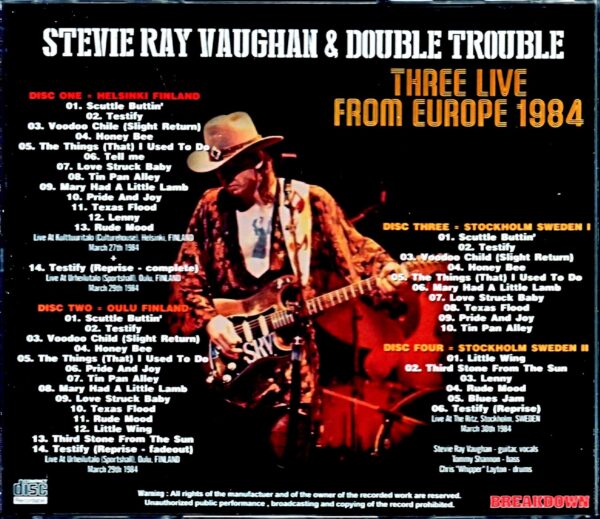 Stevie Ray Vaughan & Double Trouble Stevie Ray Vaughan/Europe Tour Collection 1984 - Image 2