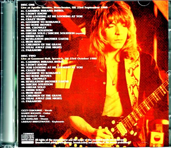 Ozzy Osbourne/England,UK 1980 2Shows - Image 2