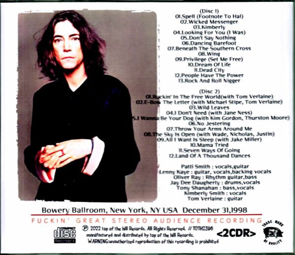 Patti Smith and Friends Patti Smith/NY,USA 1998 Complete - Image 2