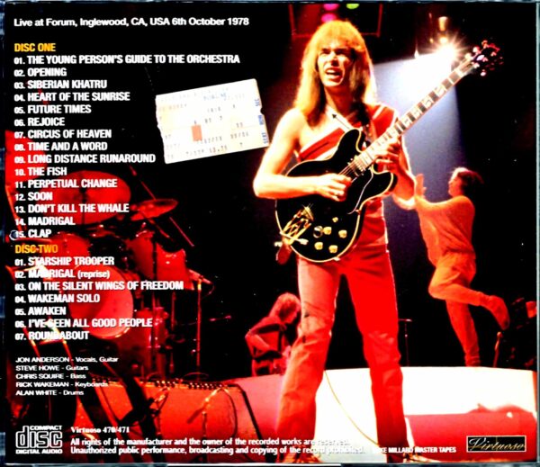 Yes/CA,USA 10.6.1978 Mike Millard Master Tapes Upgrade - Image 2