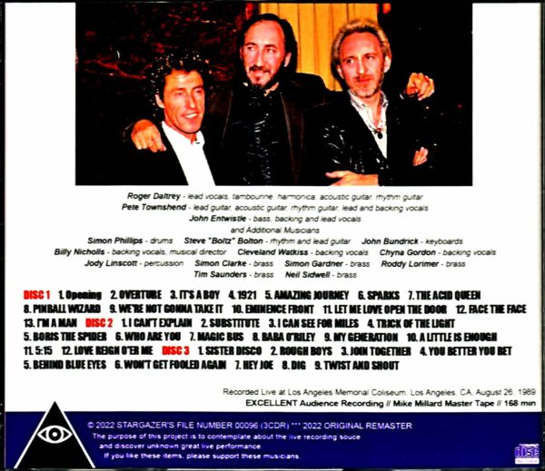 Who,The Who/CA,USA 1989 Mike Millard Master Tapes - Image 2