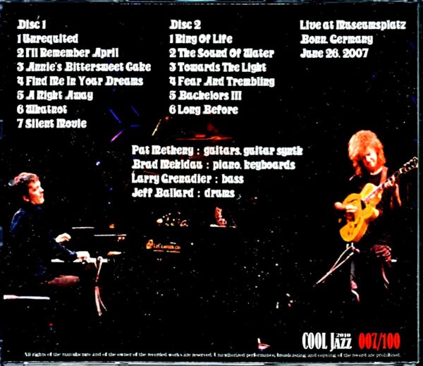 Pat Metheny Brad Mehldau Quartet Pat Metheny Brad Mehldau/Germany 2007 Complete - Image 2