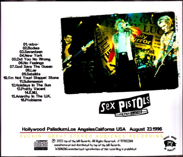 Sex Pistols Sex Pistols/CA,USA 1996 DAT Master Complete - Image 2